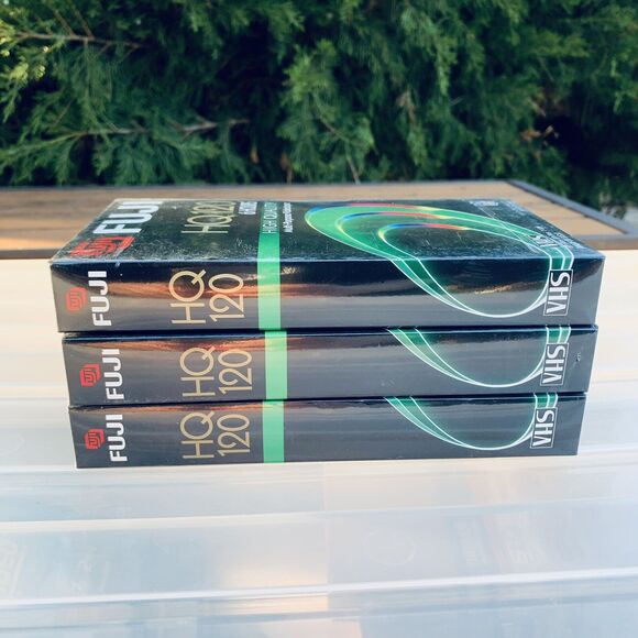FUJI®️Film VHS Blank Video Tape 6 hours HQ 120 High Quality New Sealed 3-PACK - Picture 2 of 5